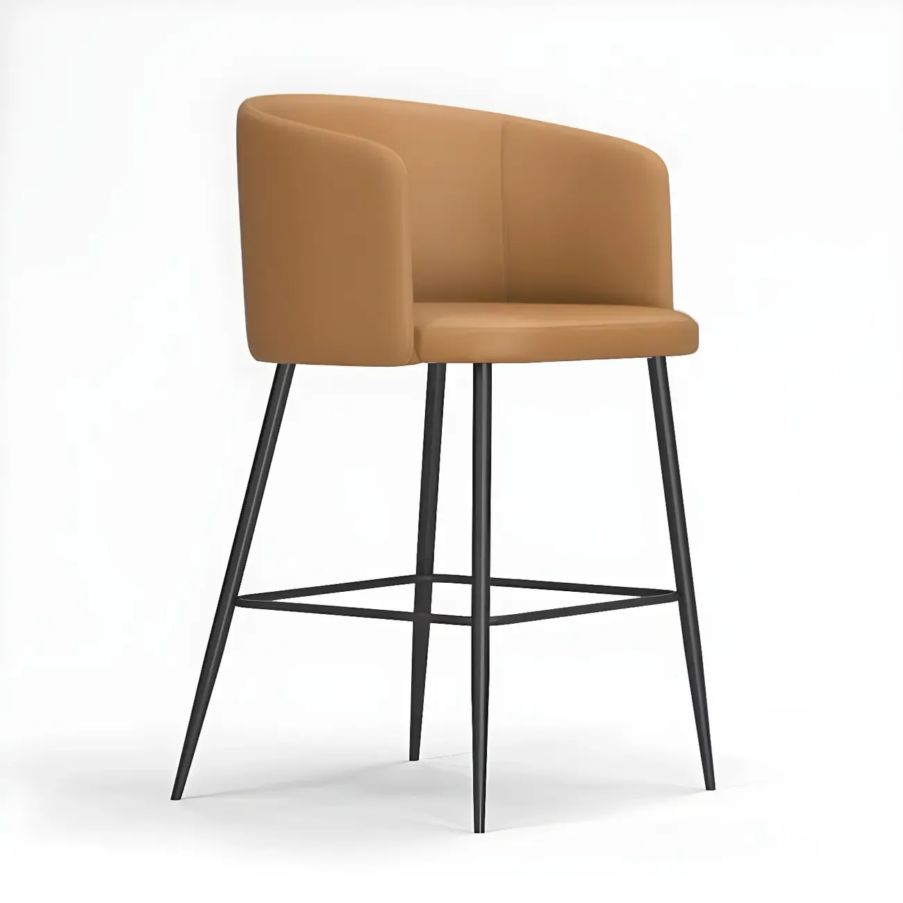 Bucket Faux Leather Wingback Counter Height Bar Stools