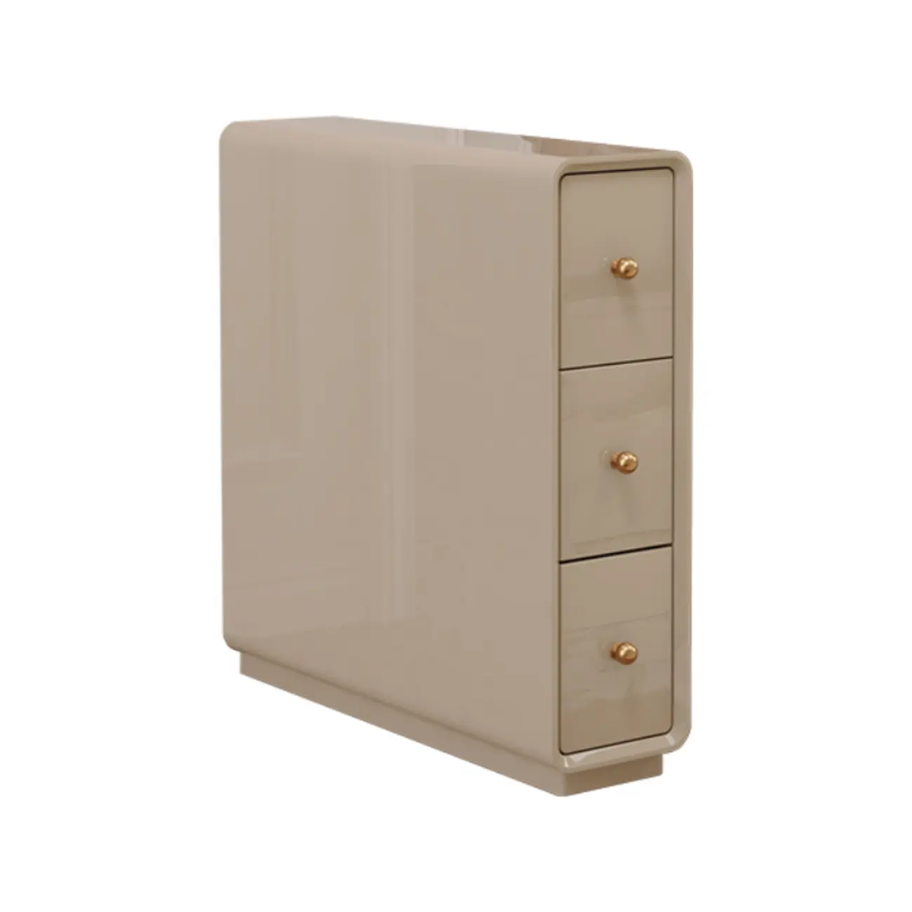 Narrow Rectangle Walnut Wood Side Table with Drawers