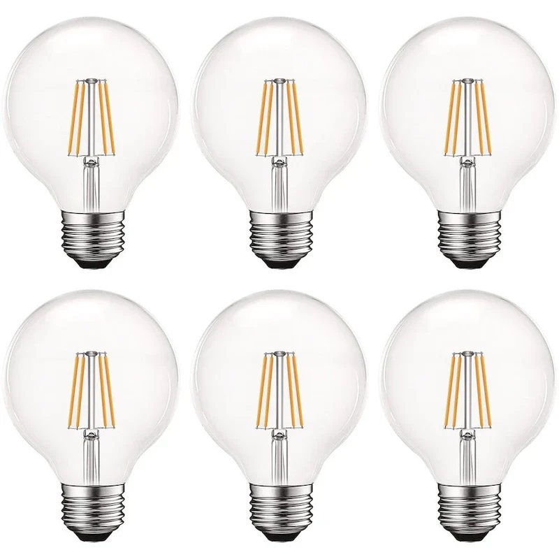Luxrite 5W Vintage G25 LED Globe Bulbs Dimmable, 5000K Bright White, 550 Lumens, E26 bulb 60W Equivalent 16 Pack