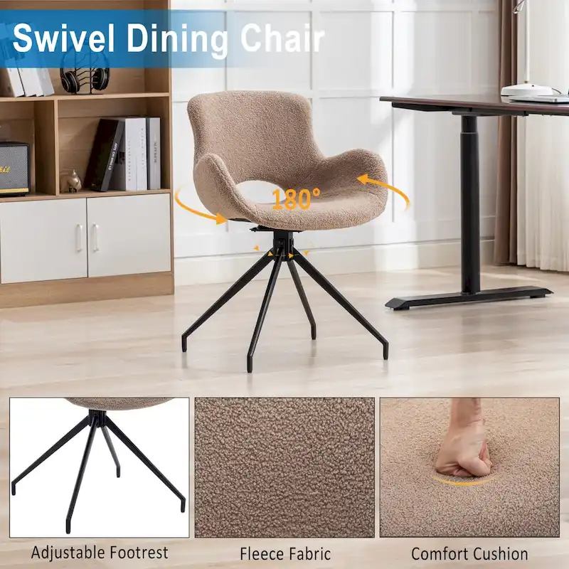 Swivel Dining Accent Chairs Set of 2 - N/A