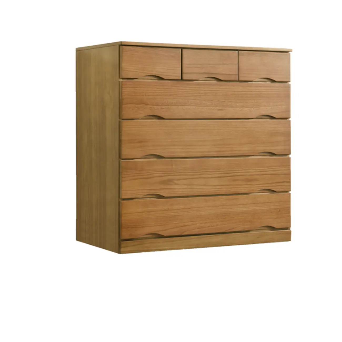Natural Wood Double Dresser with Lockable Drawer