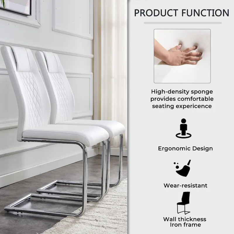 Modern dining chairs leather soft cushion seats