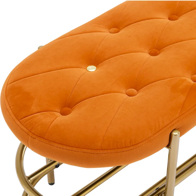 SEYNAR 40 Velvet Upholstered Living Room Bench with Double shoe rack