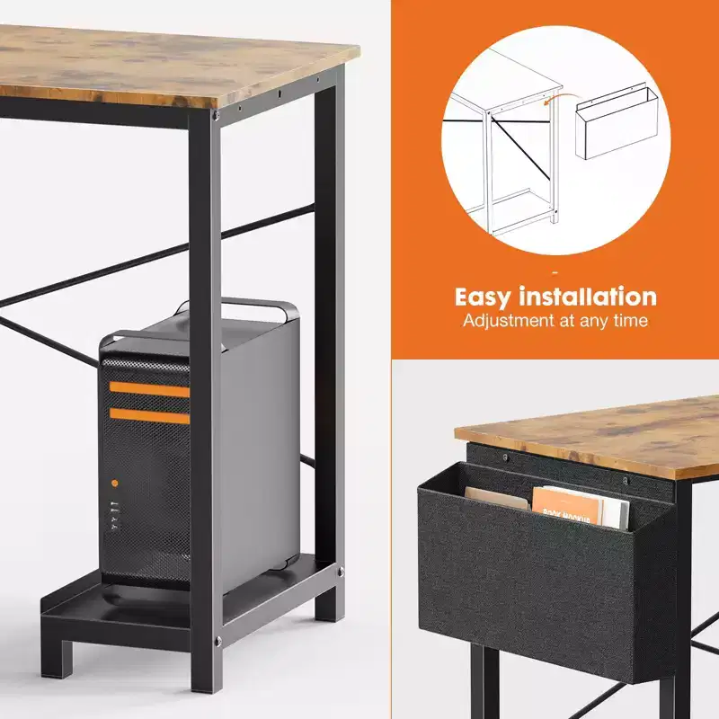 JIONJOY 50 Wide Reversible L-Shape Desk with Storage Bag