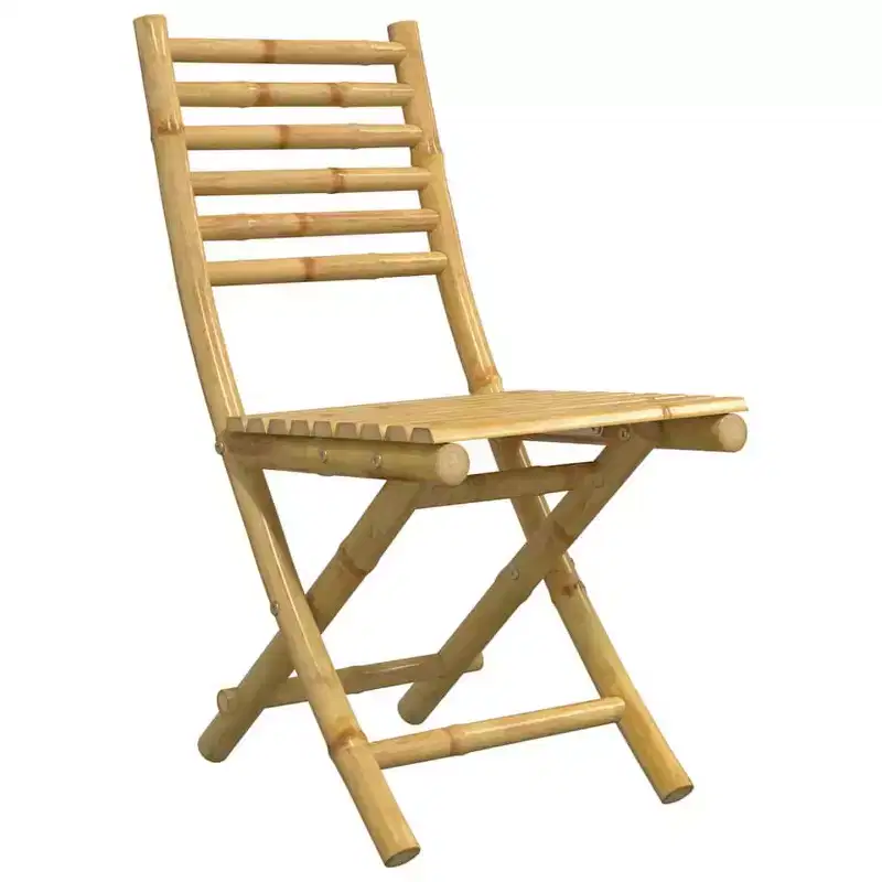 vidaXL Bistro Set Natural Bamboo Bamboo Compact Foldable Bistro Set