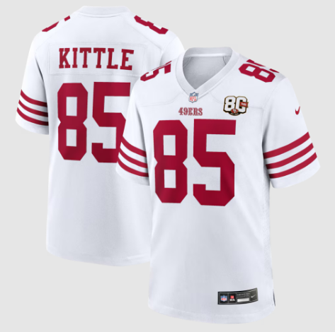 San Francisco 49ers George Kittle White 80th Anniversary Game Jersey