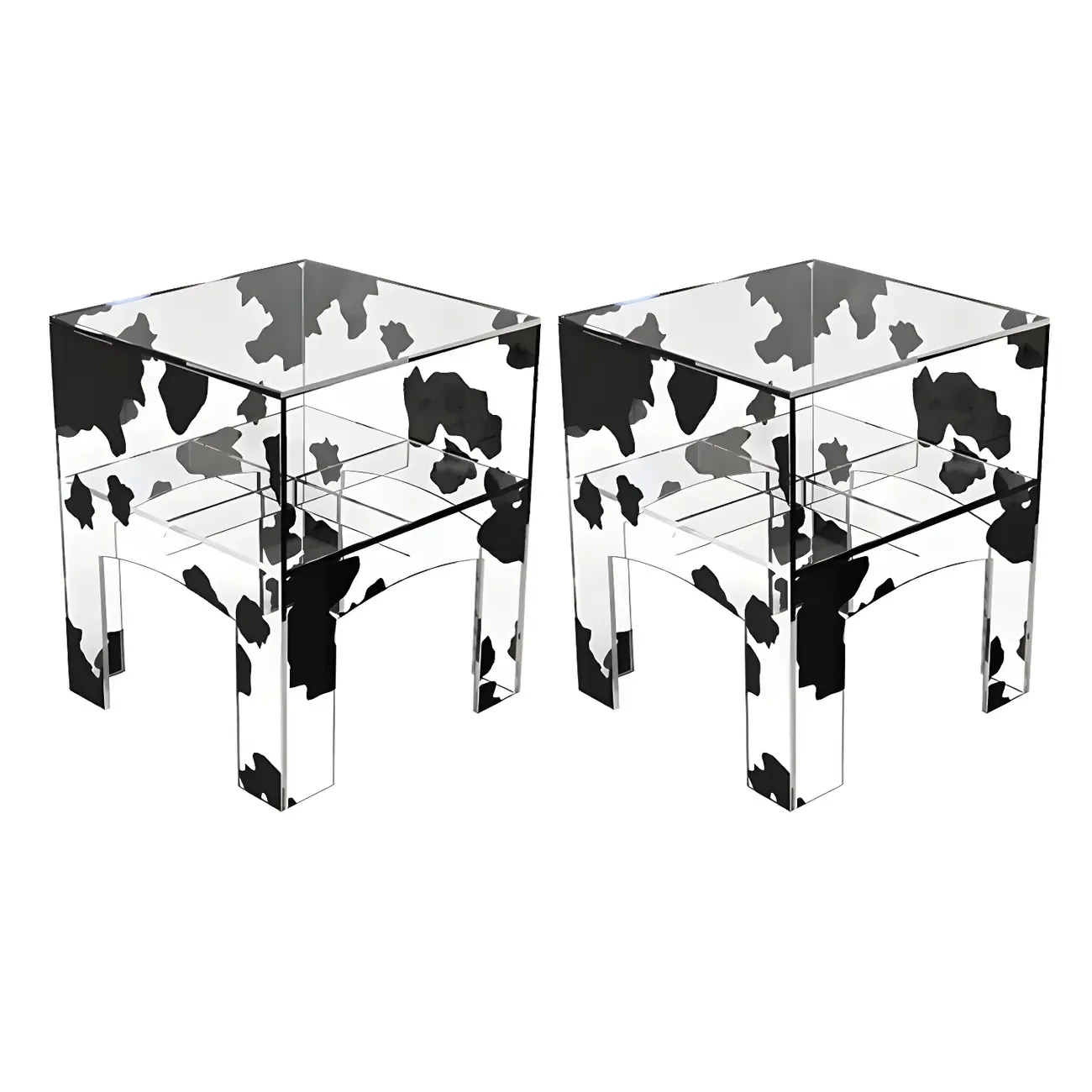 Modern Small Acrylic Nightstand with Drawer