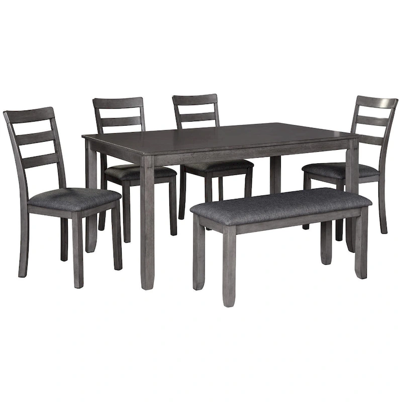 Bridson Rectangular Dining Room Table Set of 6 - Gray
