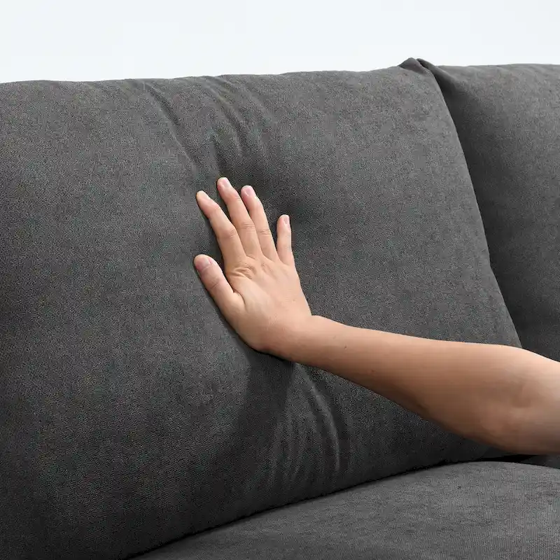 100.4 L-Shaped Polyester Sectional Sofa with 4-Seat Convertible Couch and Ottoman & Pocket Spring Cushions (300lb Capacity)