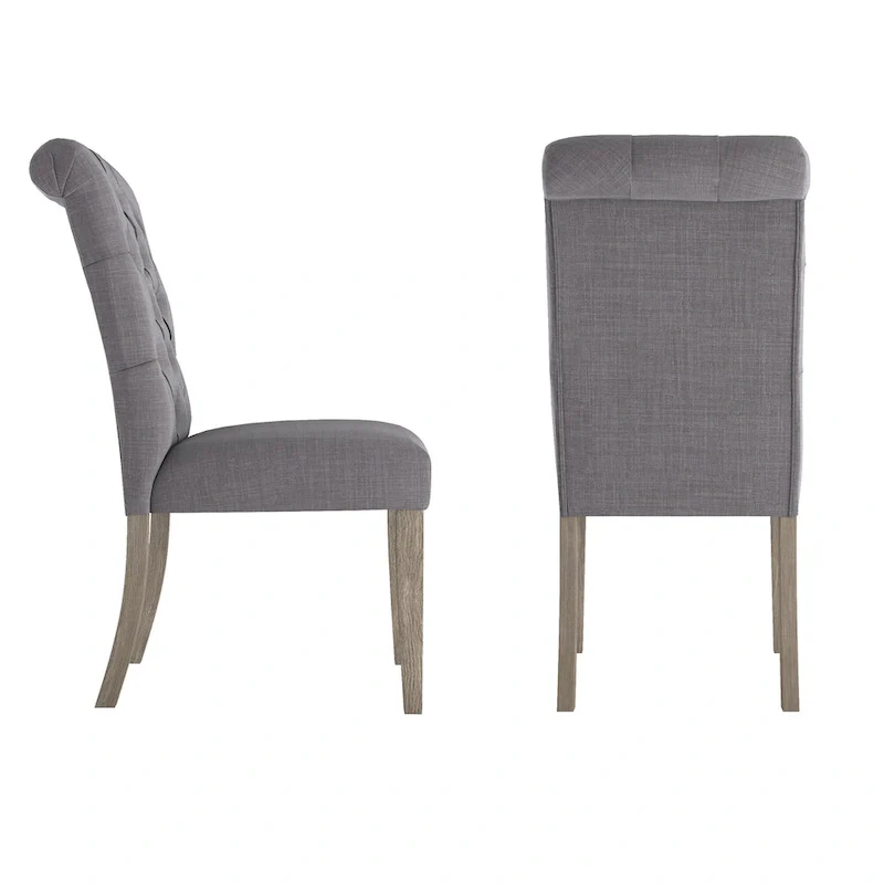 Krakova Tufted Rolled Back Parsons Chairs (Set of 2)