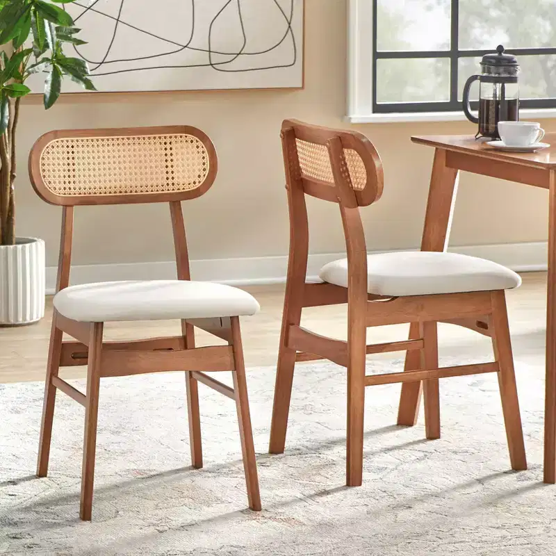 Buylateral 2pk Rika Mid Century Modern Dining Chairs