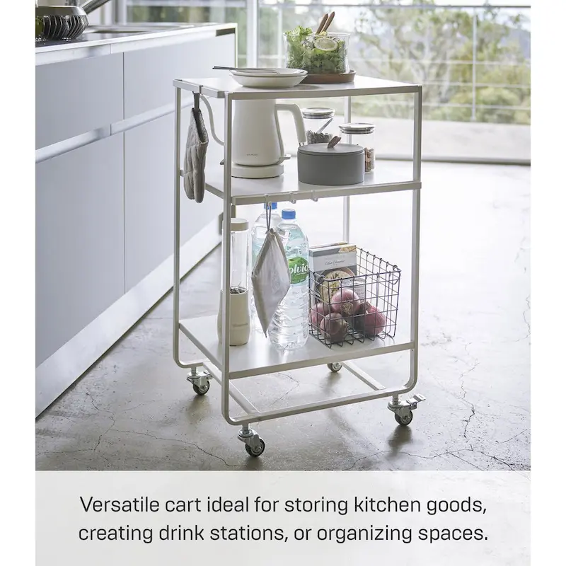 Rolling Utility Cart, Steel, Wheels - L 19.29 x W 14.96 x H 32.09 inches