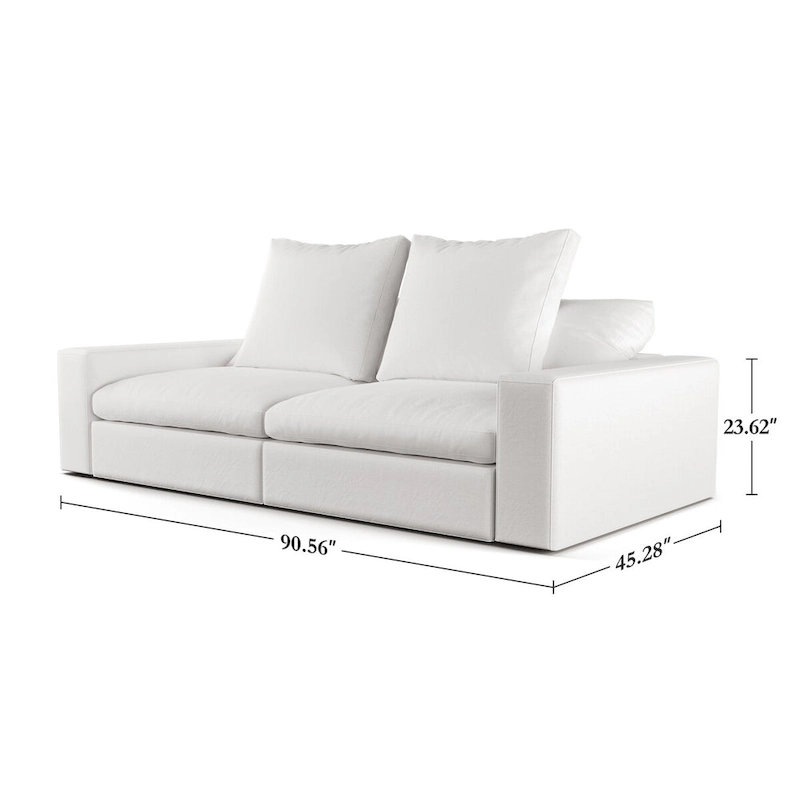 90.56 Slipcovered Modular Cloud Sofa -Loveseat