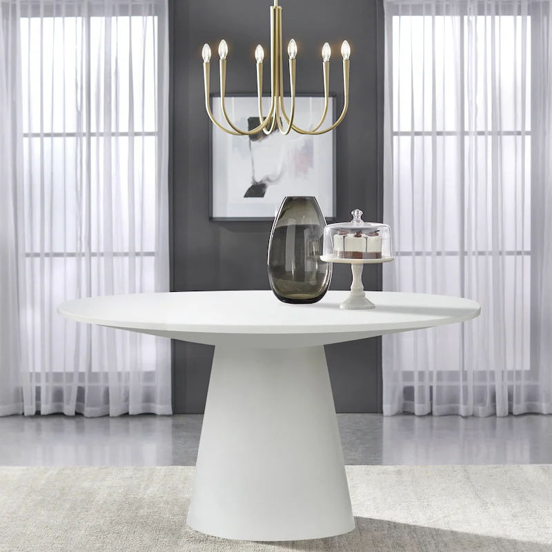 Round Pedestal Dining Table – 59-Inch, Seats 6
