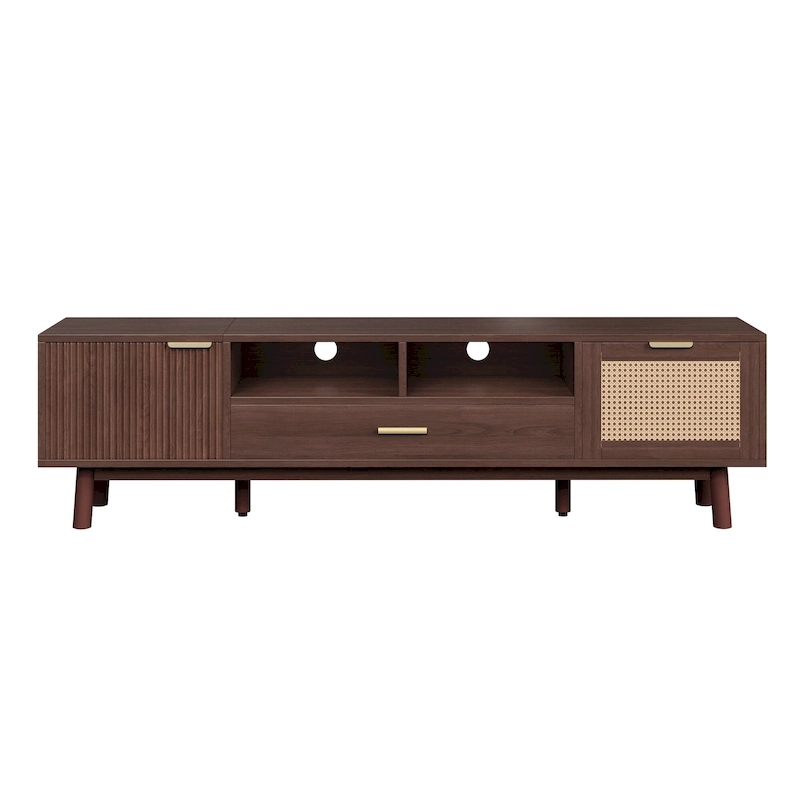 Wood TV Stand for 75 TVs, Modern TV Cabinet for Living Room