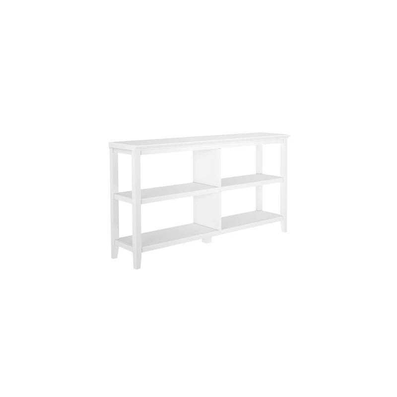 White Open Bookcase, 2-Sided, 2 Shelves per Side, 1-Person Assembly