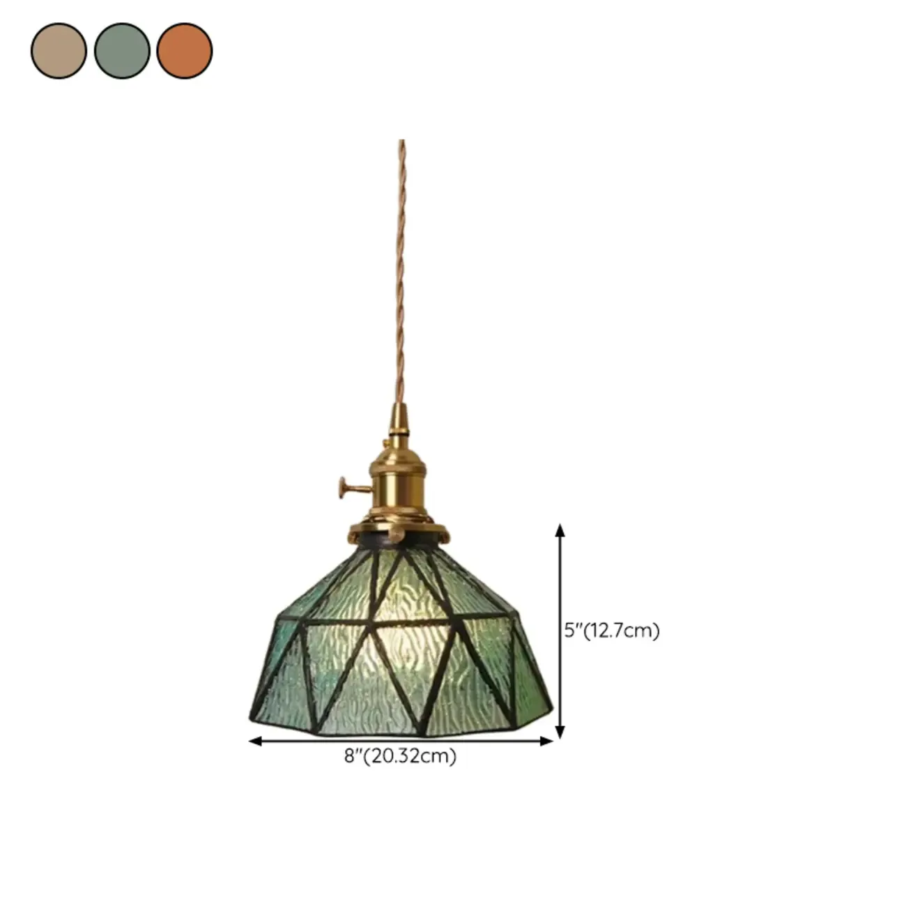 Modern Geometric Glass LED Hanging Pendant Light