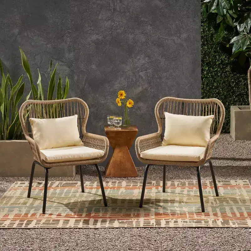 Christopher Knight Home Sedona Outdoor Rope Club Chairs with Cushions (Set of 2)