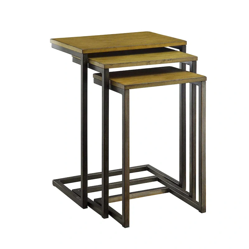Black Metal Side Table with Slide-Under Base