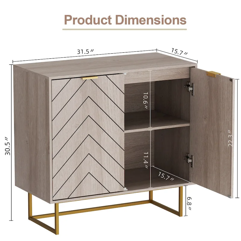 Sideboard Buffet Cabinet with Adjustable Shelf