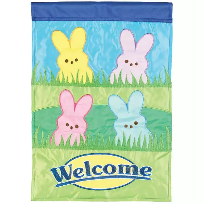 Magnolia Garden Welcome Easter Peeps 13 x 18 Inch Polyester Garden Flag