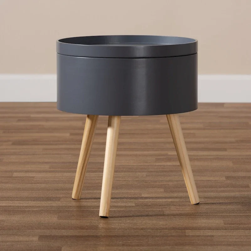Jessen Mid-Century Modern Wood End Table with Removable Top
