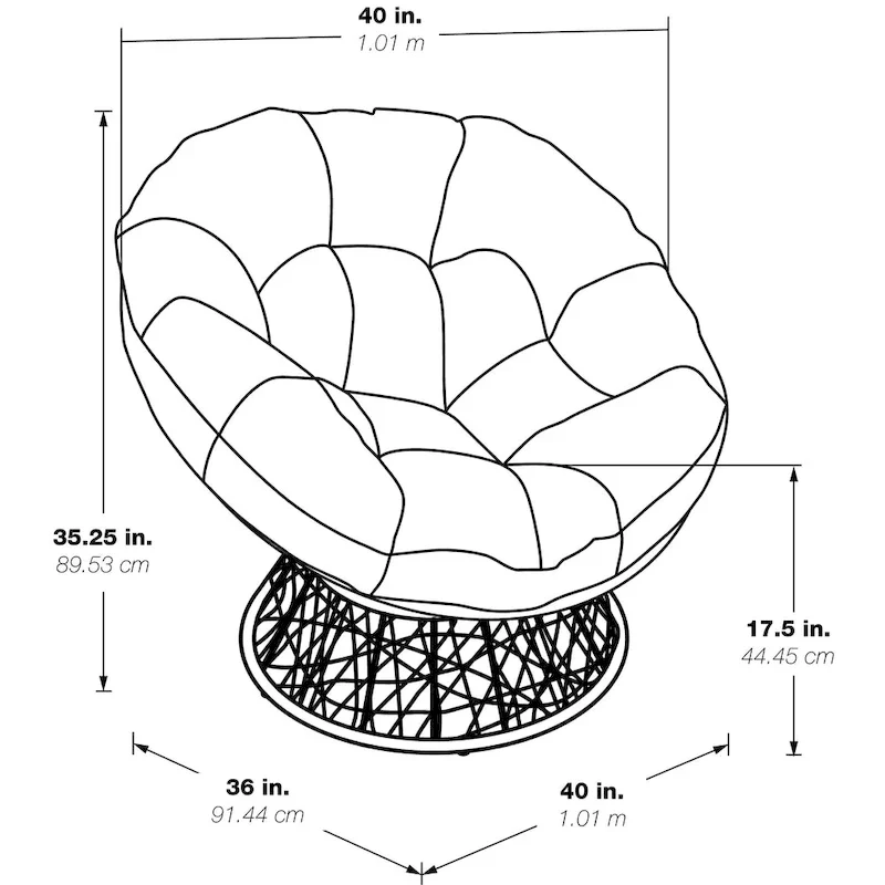 Orange / Purple / White / Green / Camo Wicker Swivel Papasan Chair – Single