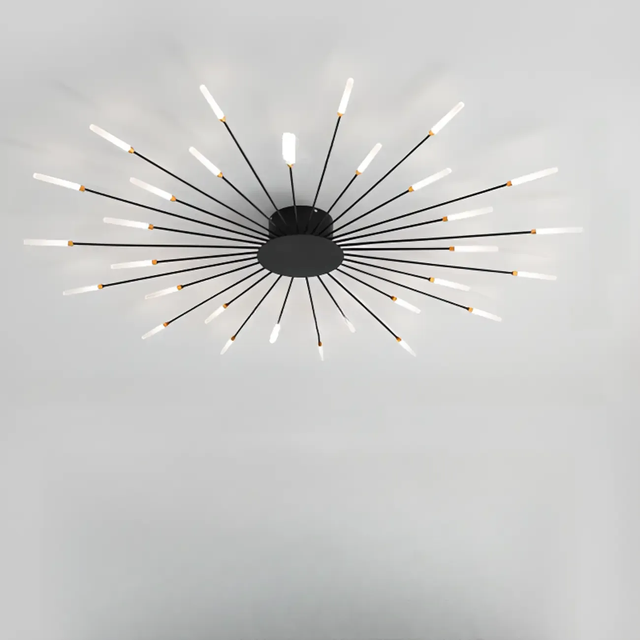 Modern Gold Sunburst LED Flush Mount Ceiling Light