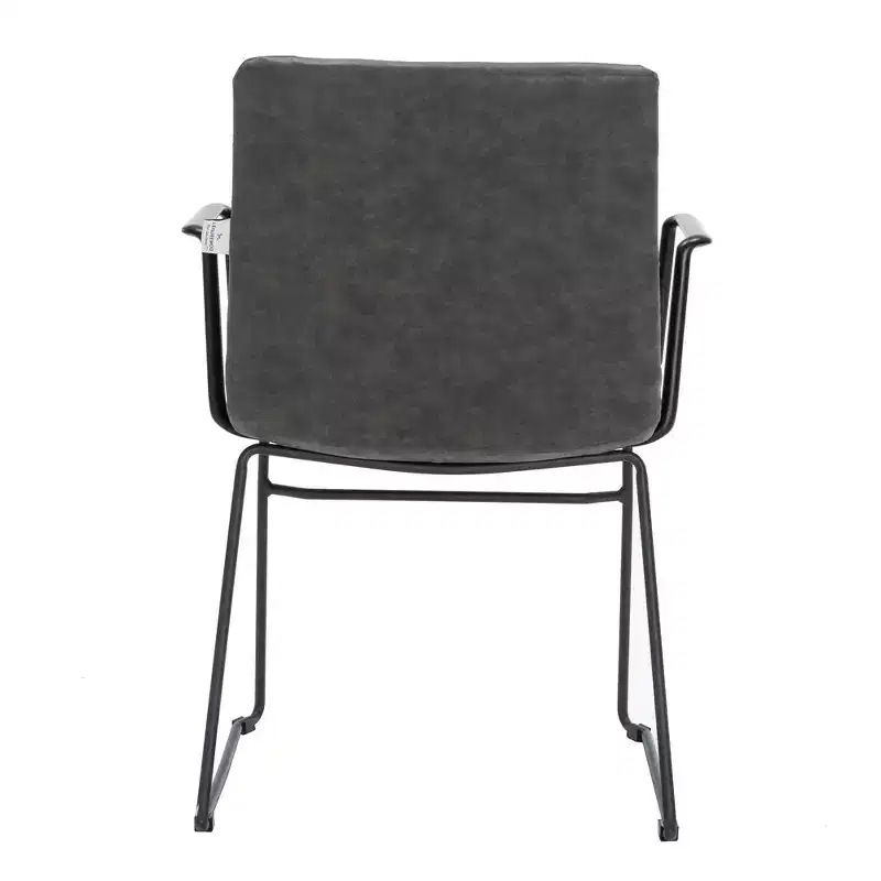 LeisureMod Ergonomic Office Chair Upholstered in Leather/Polyester with Powder-Coated Stainless Steel Frame Padded Seat and Back Zylar Collection
