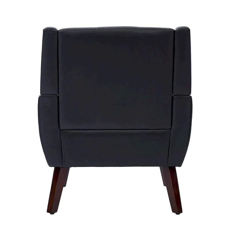 Tufted Upholstered Armchair with Wood Legs