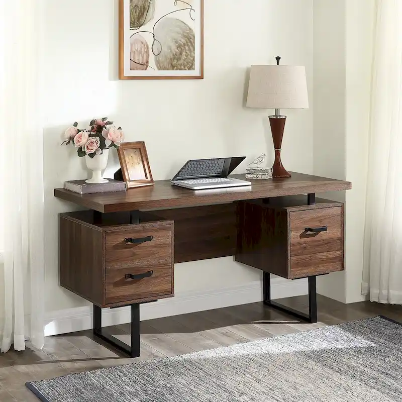 Home Office Computer Desk with Drawers 59 inch