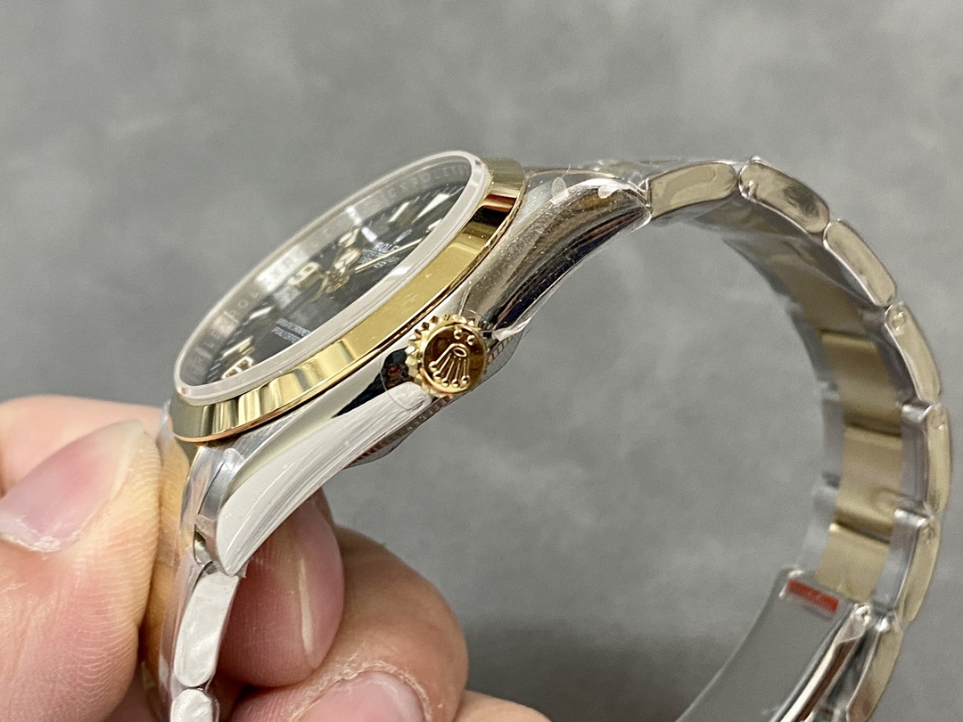 Rolex Explorer side profile and crown close up