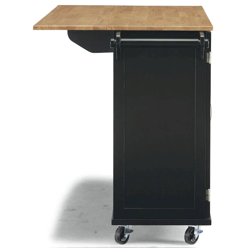 Homestyles Dolly Madison Black Wood Kitchen Cart - N/A