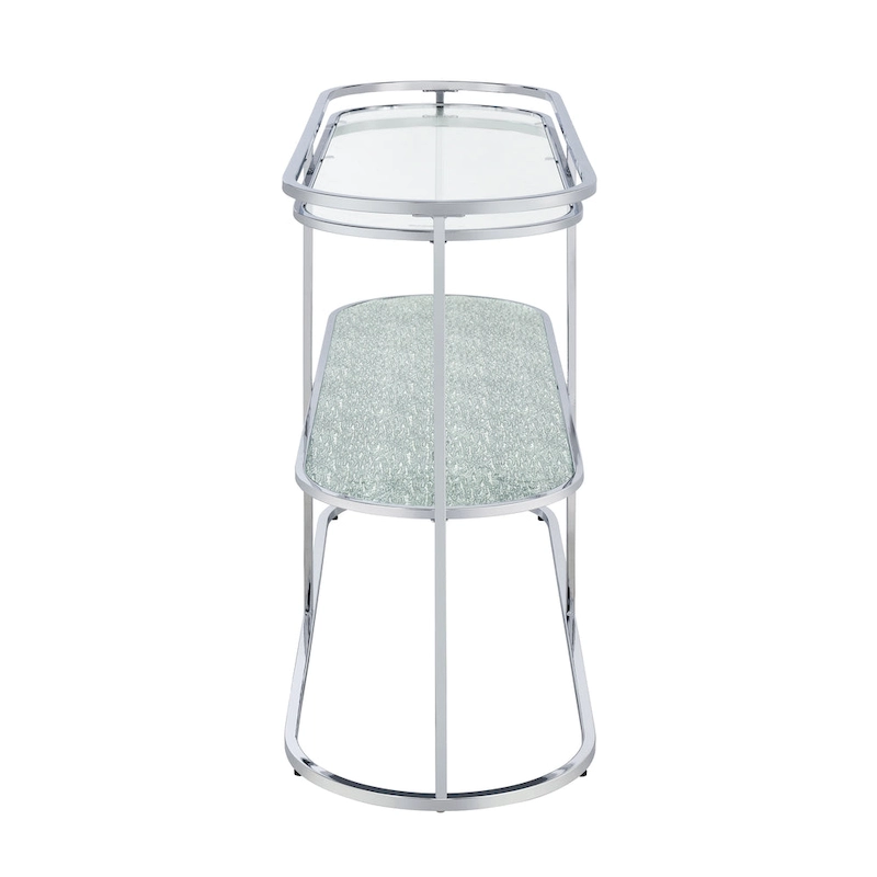 Taylaa Glam Chrome 48-inch Glass Top 1-Shelf Sofa Table by Furniture of America