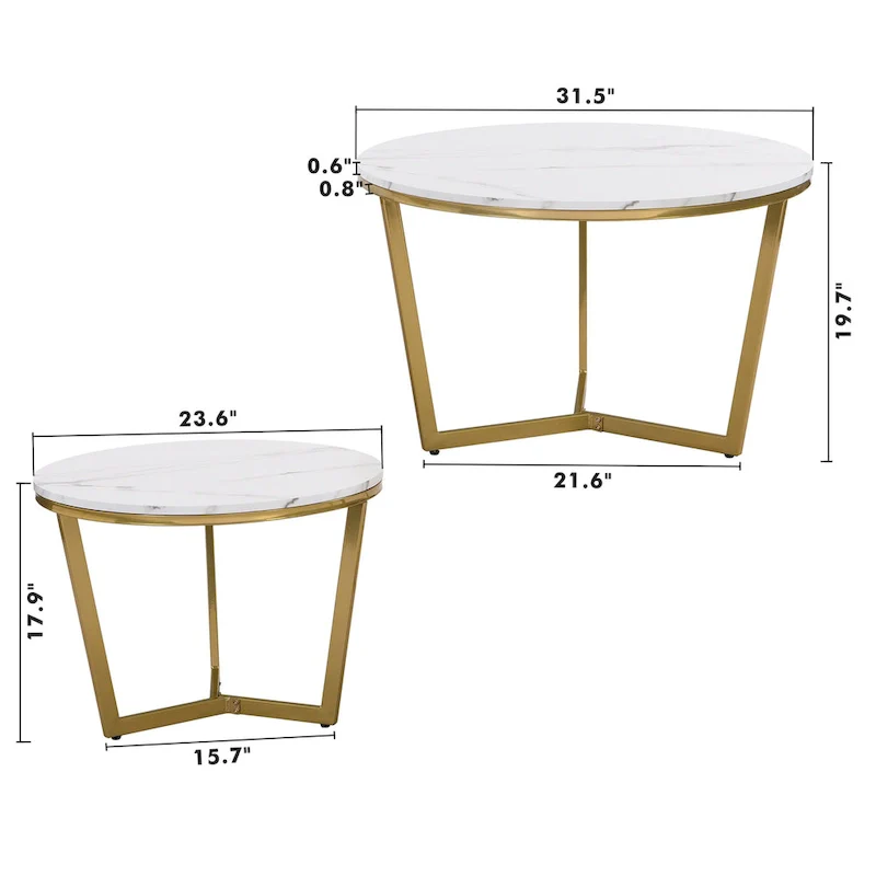 Modern Round Nesting Coffee Table Set