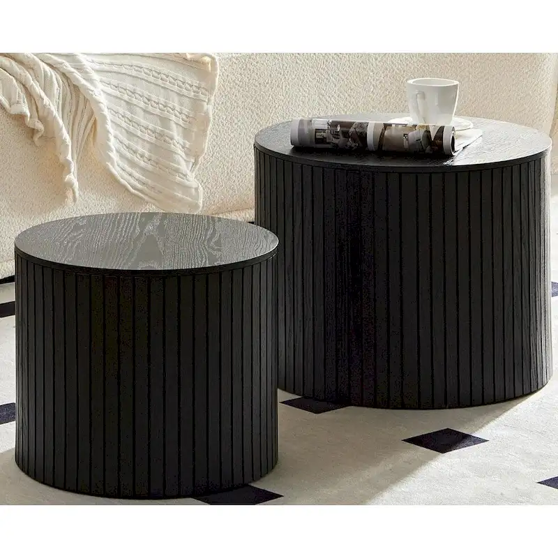 Nested Table Set 2 Pieces, Mdf Coffee Table Set Living Room