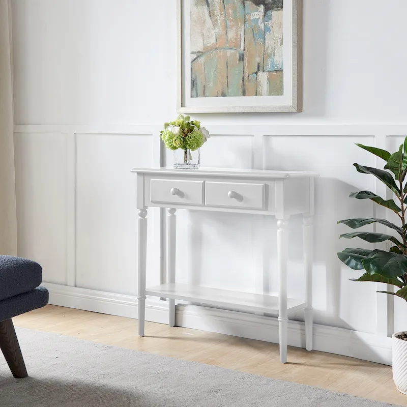 Black/Brown/Multi Narrow Hall Console Table with Drawer and Shelf