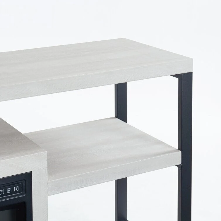 Wood TV Stand Classic Entertainment Center Media Console up to 55 with Electric Fireplace