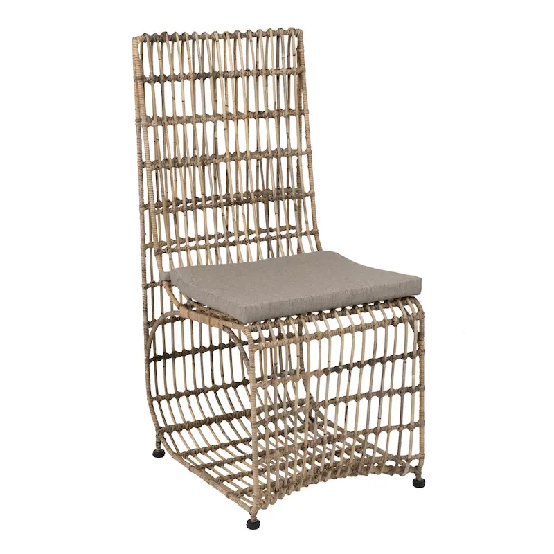 Rattan Wrapped Iron Dining Chair
