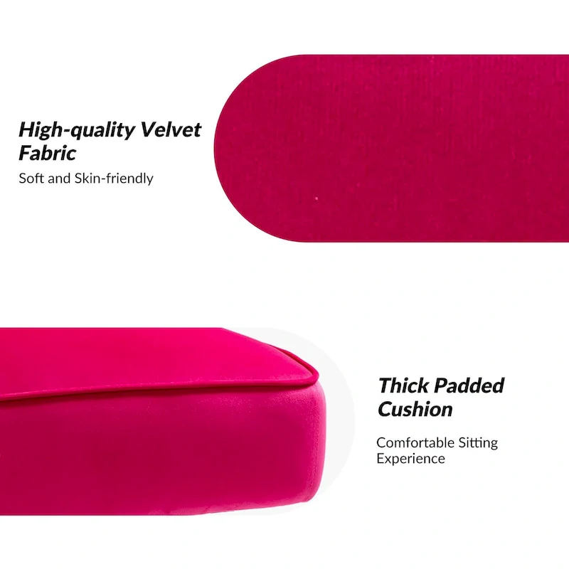 Velvet Tufted Accent Chair with Golden Metal Legs - Channel Back Design, High-Density Foam, 250 lbs Capacity, 26W x 30D x 31.5H