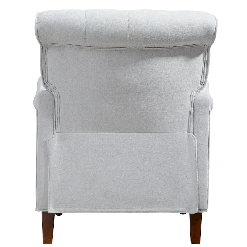 Chenille Fabric Accent Chair with Retro Wooden Legs, High-Density Foam and Spring Cushion, and 300 lbs Weight Capacity