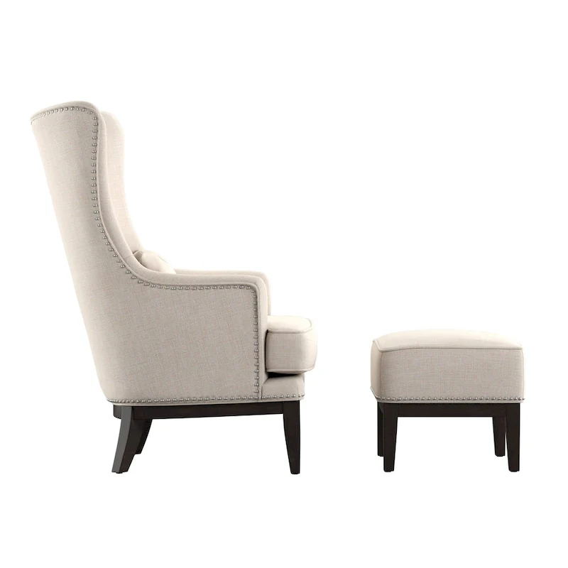 Capella Highback Wing Lounge Chair with Footstool by iNSPIRE Q Artisan