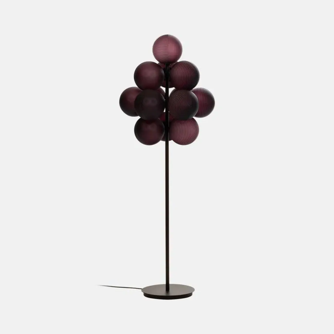 Modern Tree Floor Lamp with Purple Globe Shades for Decor
