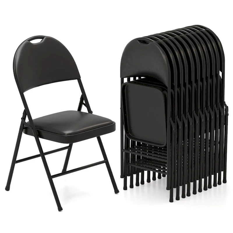 Costway 2/4/8/10/12 PCS Folding Padded Party Chairs with Metal Frame