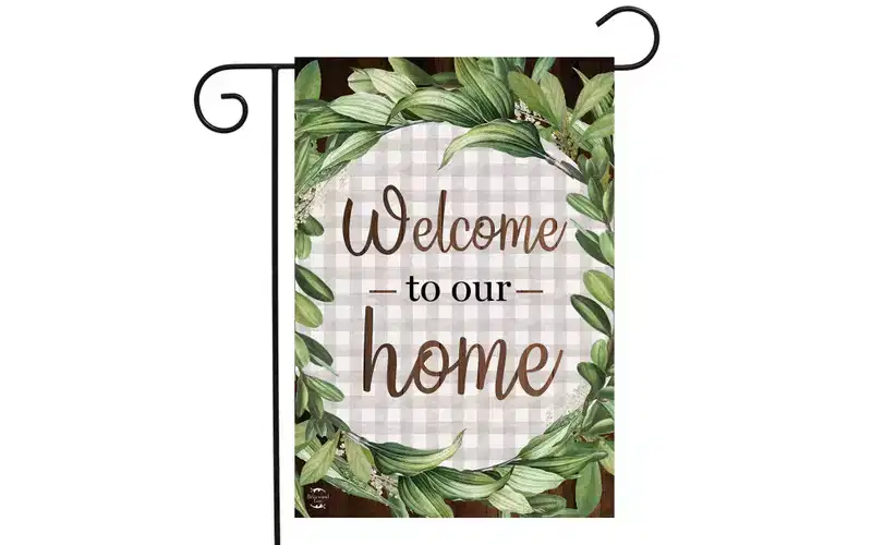 Briarwood Lane Welcome To Our Home Wreath Double-Sided Garden Flag