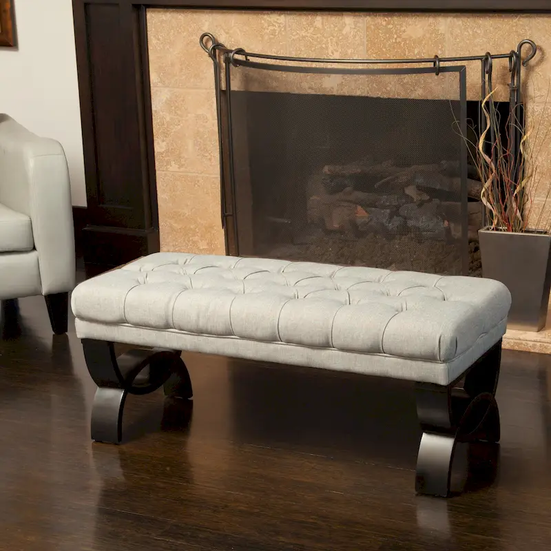 Scarlette Tufted Fabric Ottoman Bench by Christopher Knight Home - 41.00 L x 17.25 W x 16.75 H