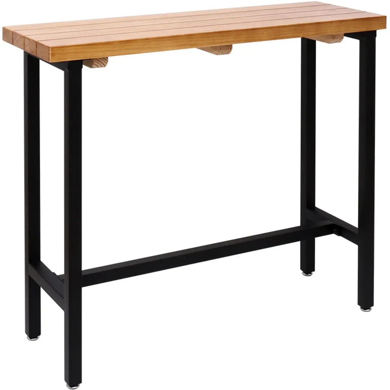 French Country Natural Wooden Iron Trestle Bar Tables