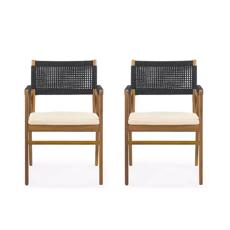 Christopher Knight Home Captef 5 Pieces Rustic Patio Acacia Bistro Set with Cushions