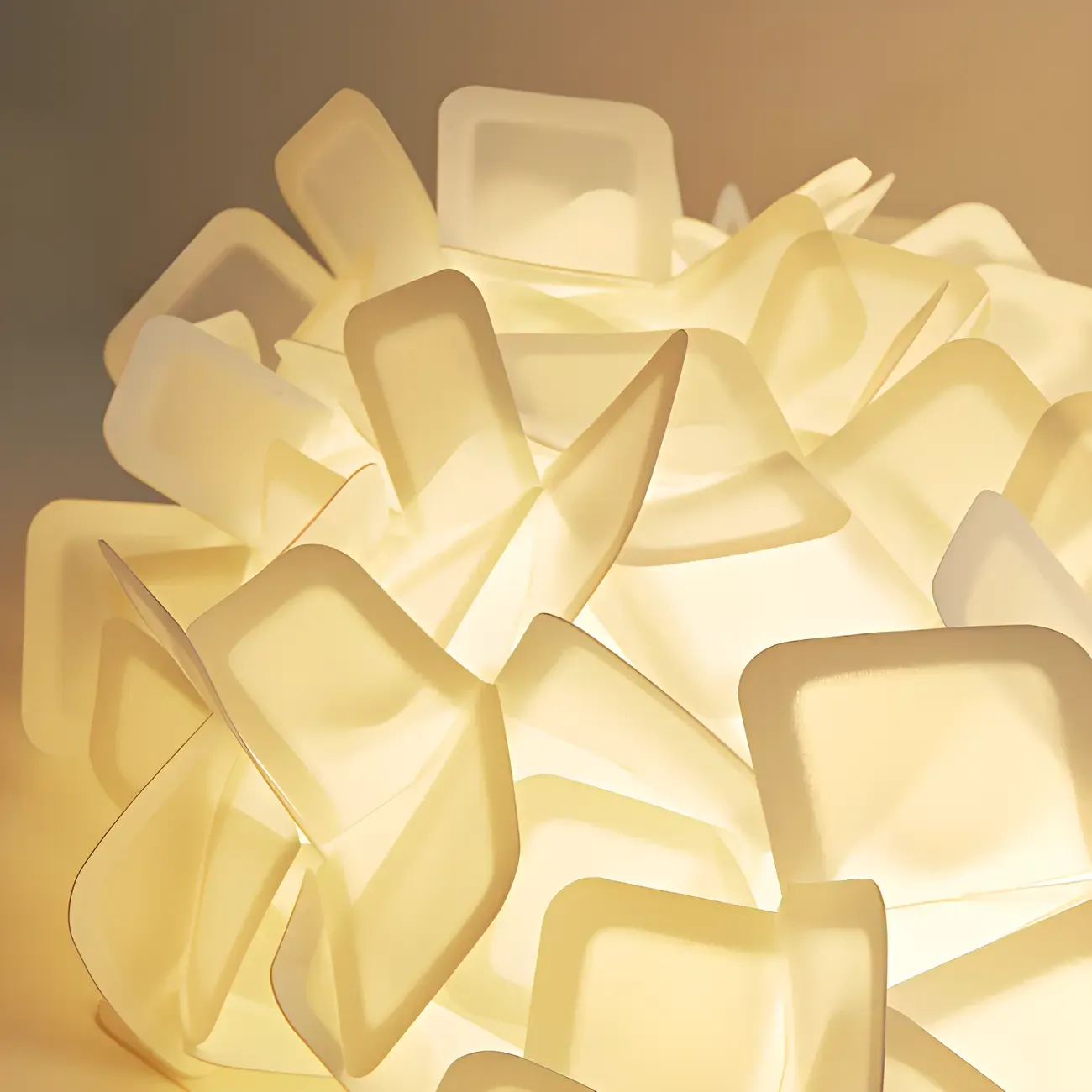 Art Deco White Geometric Plastic LED Flush Mount Ceiling Light