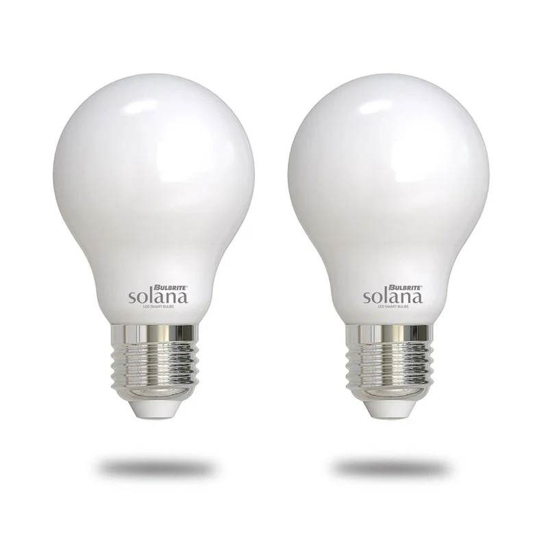 Bulbrite Solana Smart LED A19 40W Equivalent Tunable WIFI Light Bulb, Milky, 2PK - 2200K-6500K